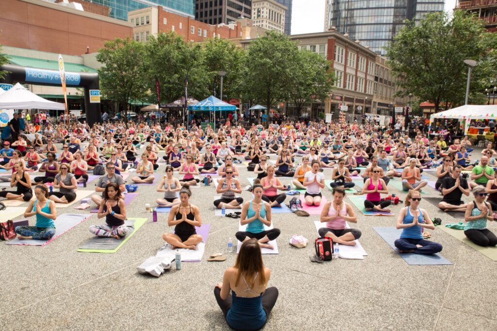 Yoga in the Square, credit Ben Petchel